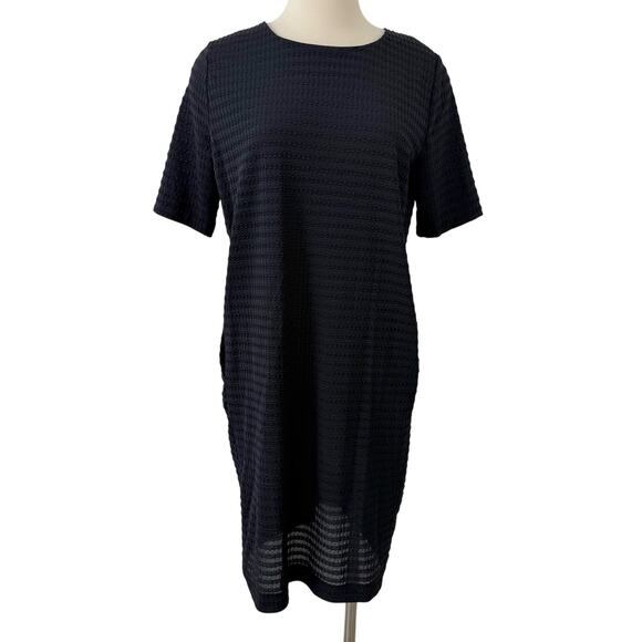 COS Black Short Sleeve Shift Dress Knee-Length M Relaxed Fit - Picture 1 of 8